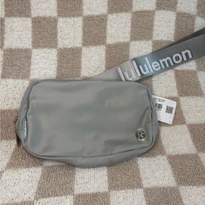 Grey lululemon word mark belt bag
